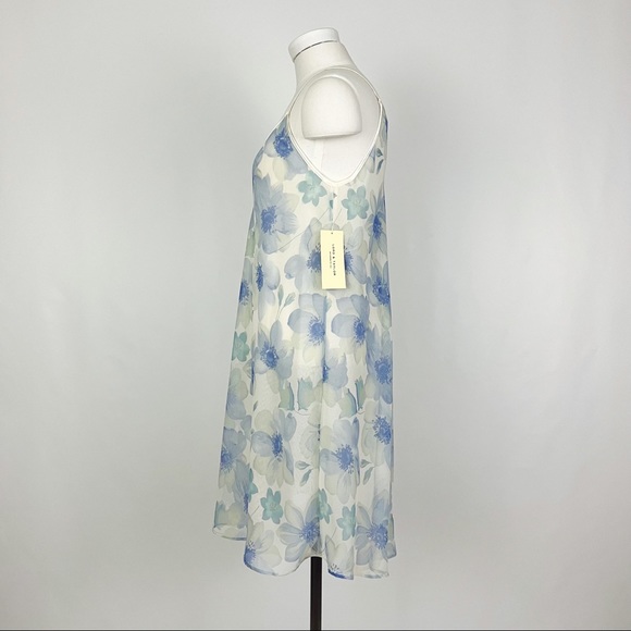Vintage 90’s Lord & Taylor Sheer Botanical Chemise Slip Dress | Size S - Picture 6 of 10